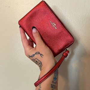 Red Rust Coach wallet/wristlet